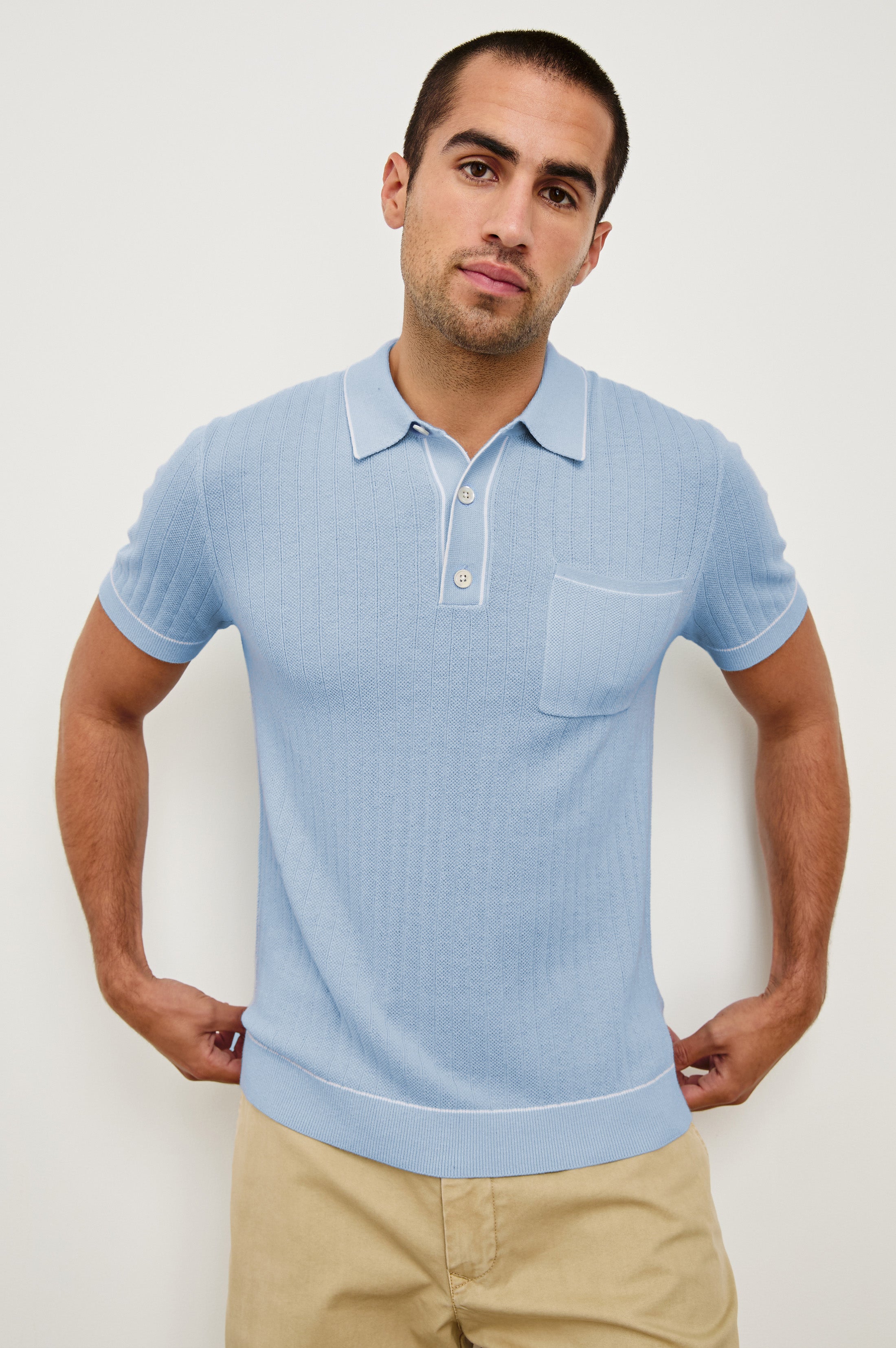 HARDY POLO SHIRT - LIGHT BLUE MELANGE