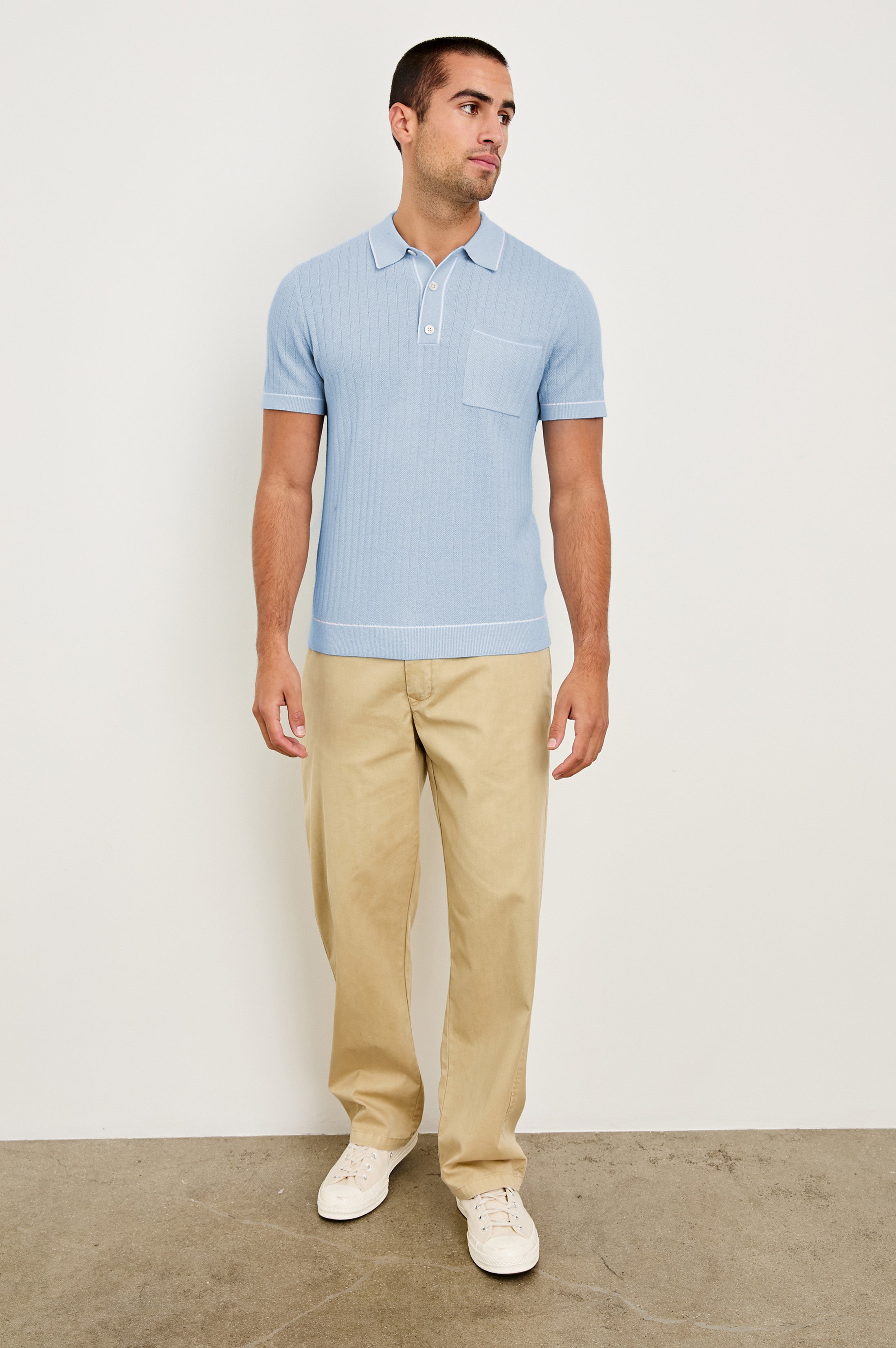 HARDY POLO SHIRT - LIGHT BLUE MELANGE