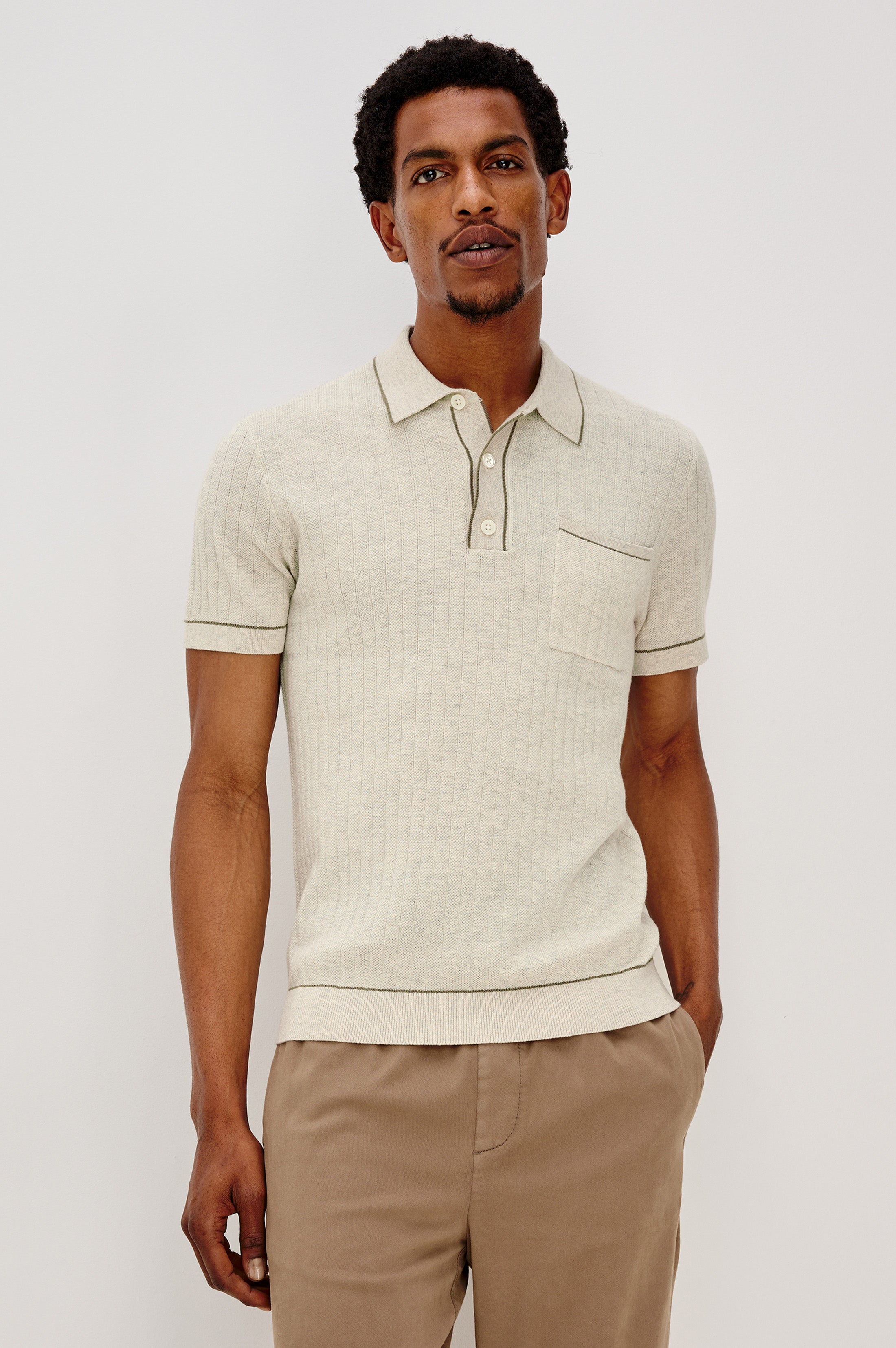 HARDY POLO SHIRT - OAT HEATHER