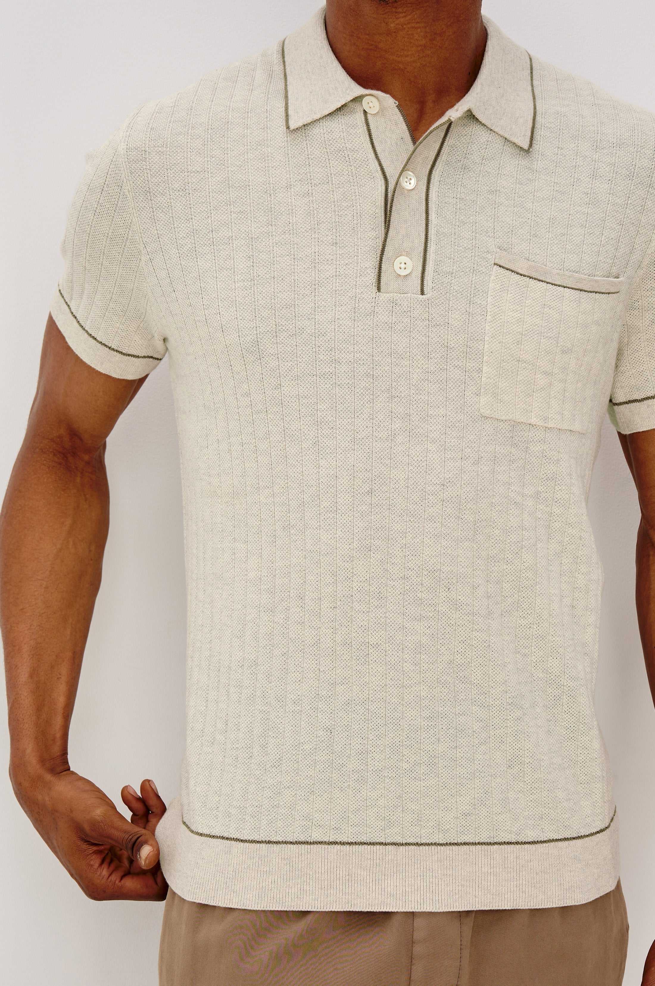 HARDY POLO SHIRT - OAT HEATHER