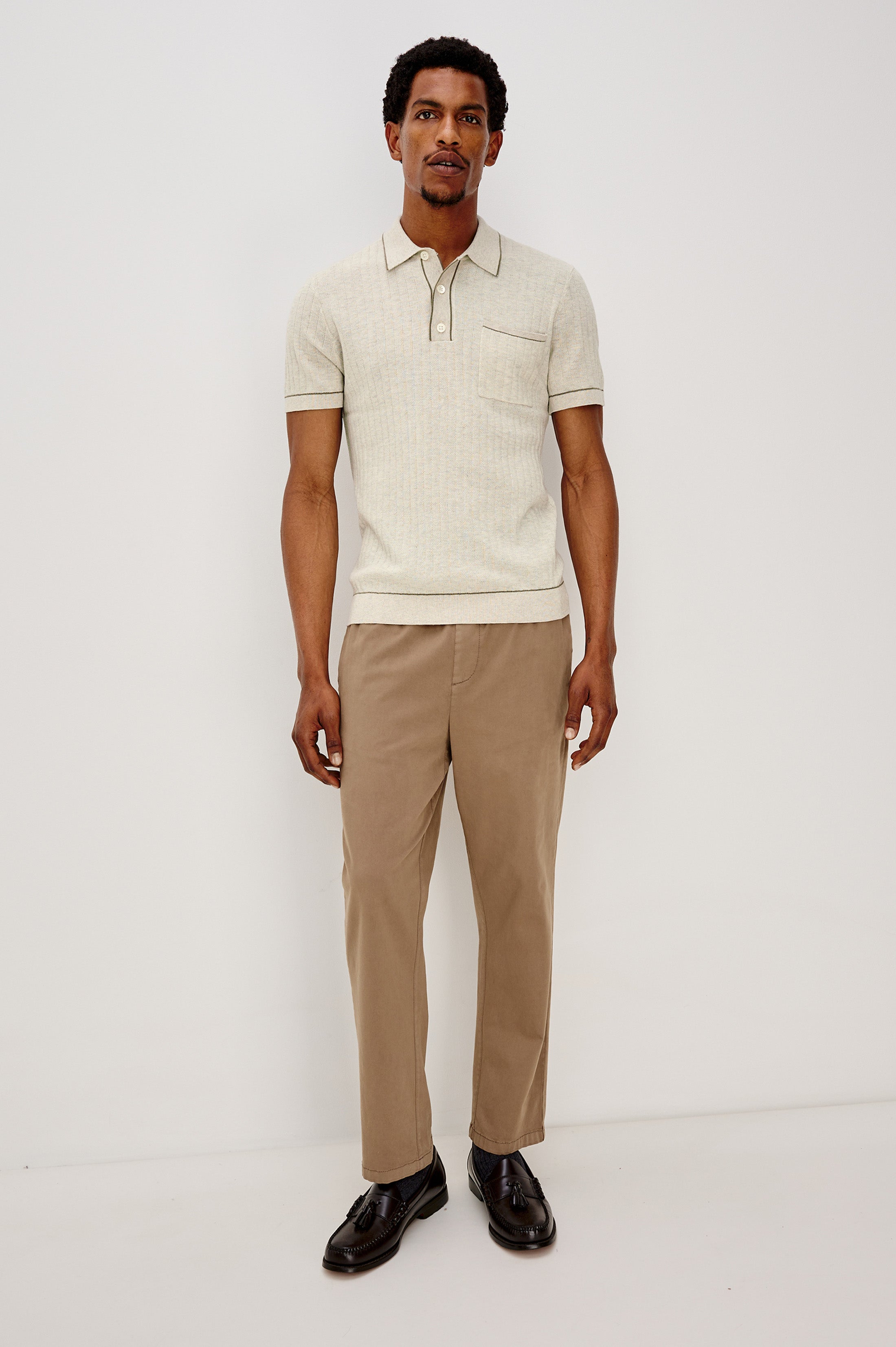 HARDY POLO SHIRT - OAT HEATHER