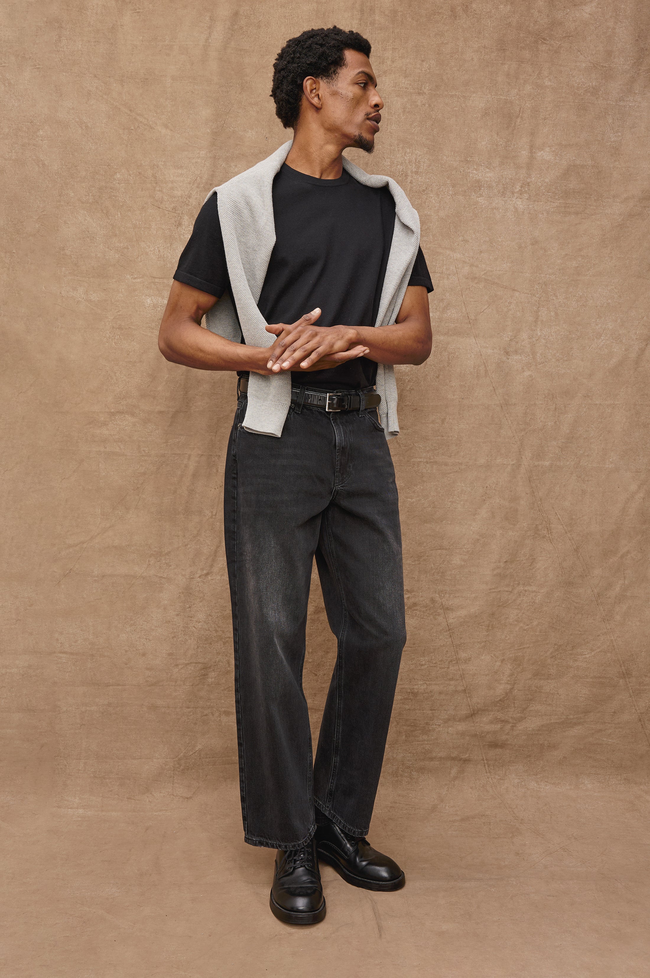 MASON COTTON CASHMERE T-SHIRT - BLACK