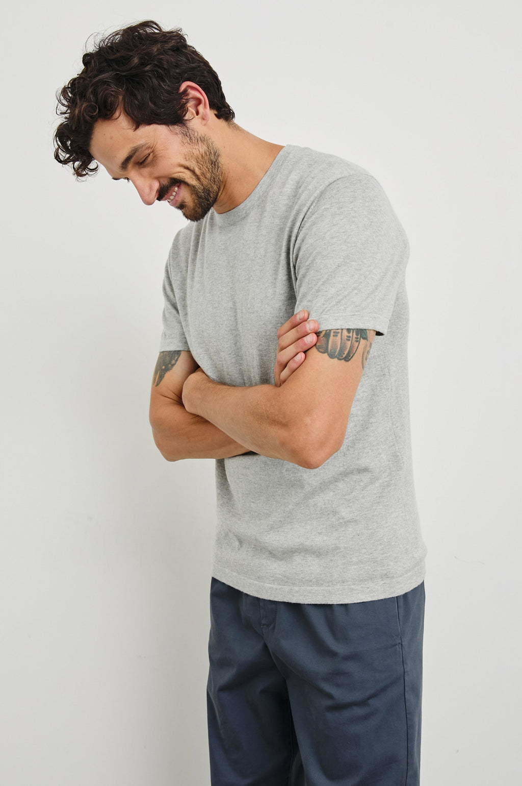 MASON COTTON CASHMERE T-SHIRT - HEATHER GREY