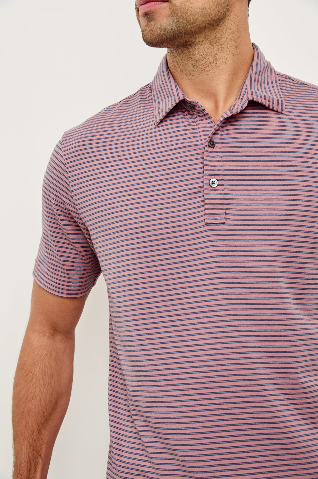 MERCED GOLF POLO SHIRT - HIBISCUS MIRAGE STRIPE