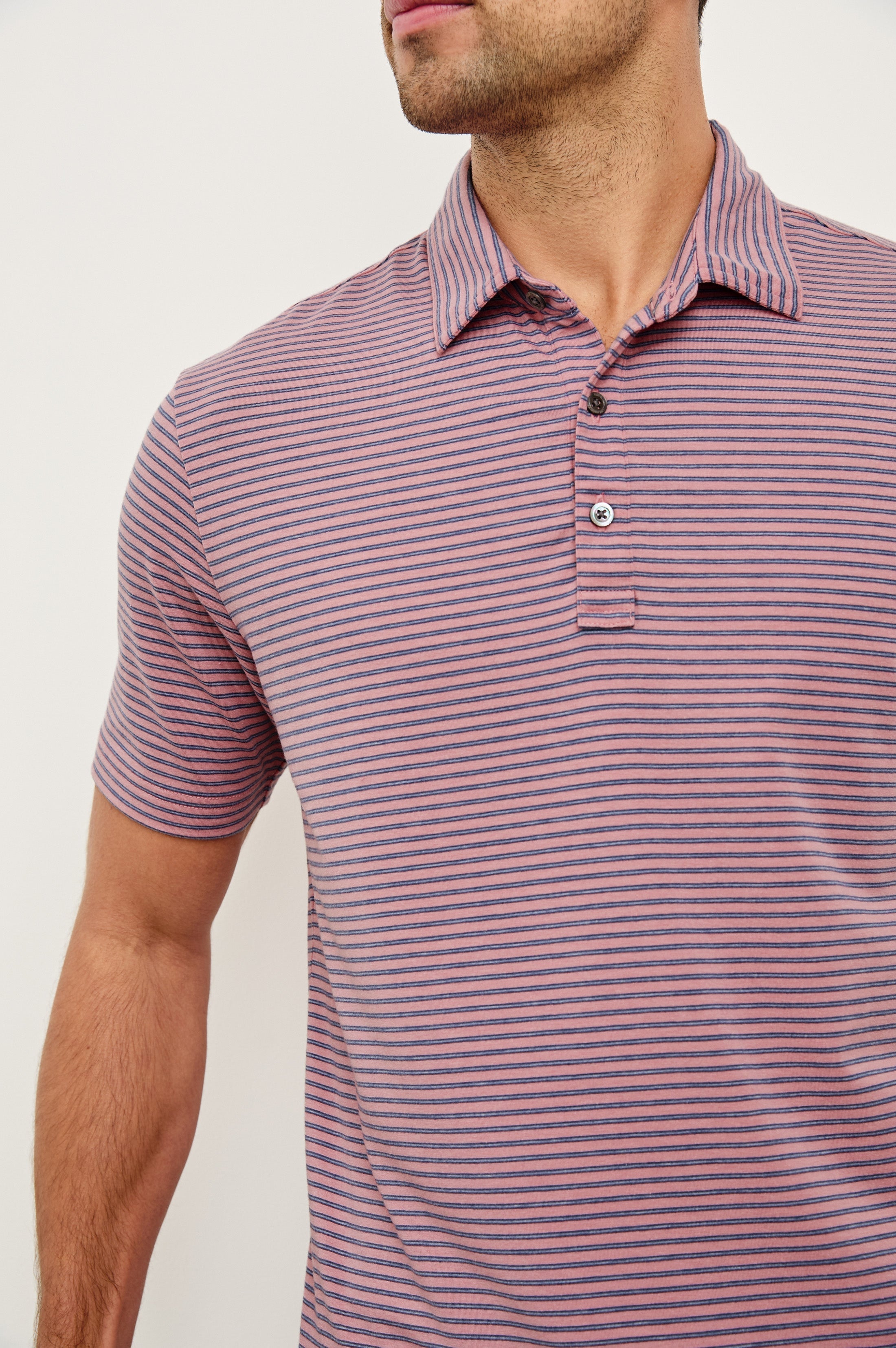 MERCED GOLF POLO SHIRT - HIBISCUS MIRAGE STRIPE