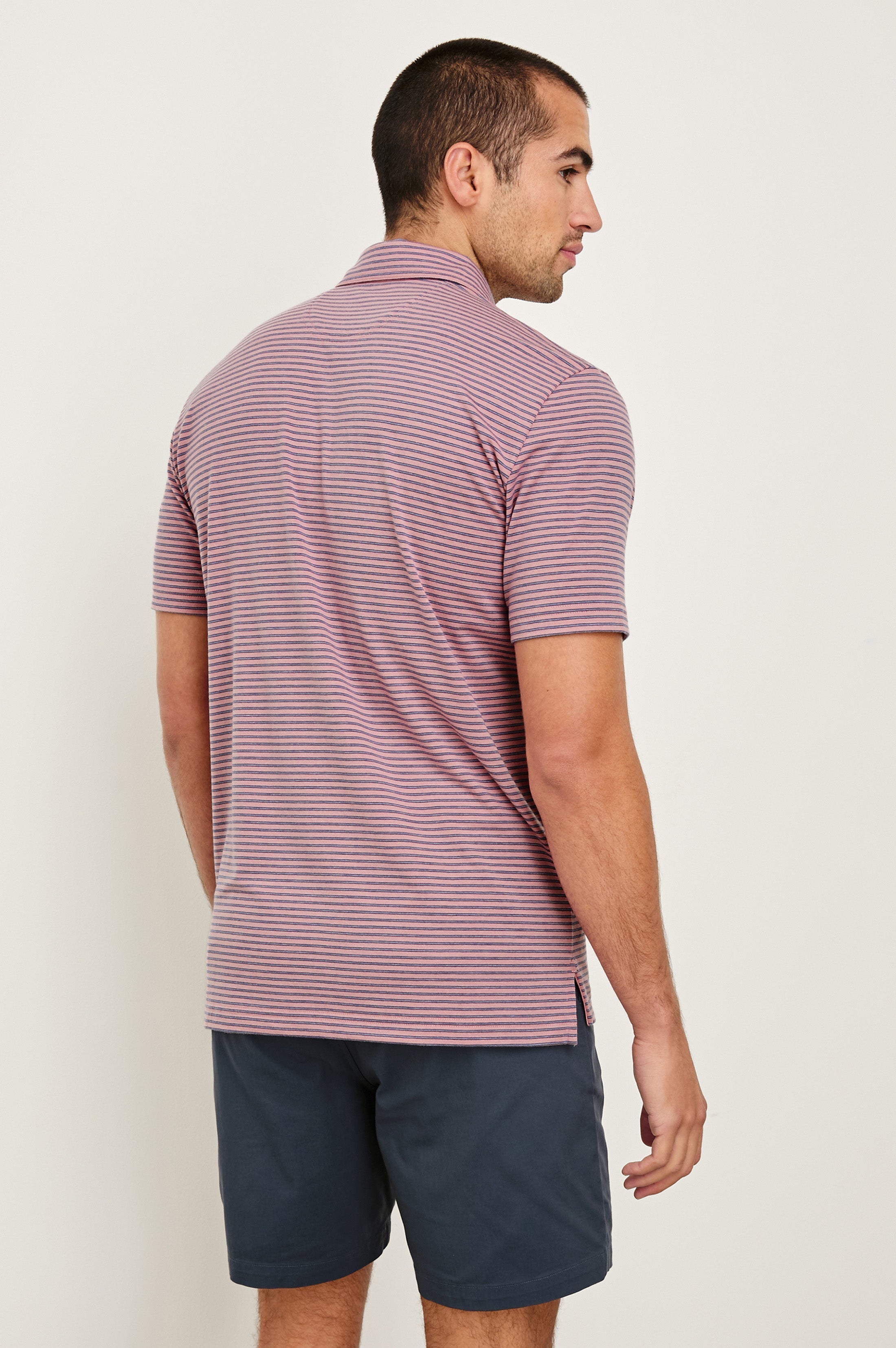 MERCED GOLF POLO SHIRT - HIBISCUS MIRAGE STRIPE