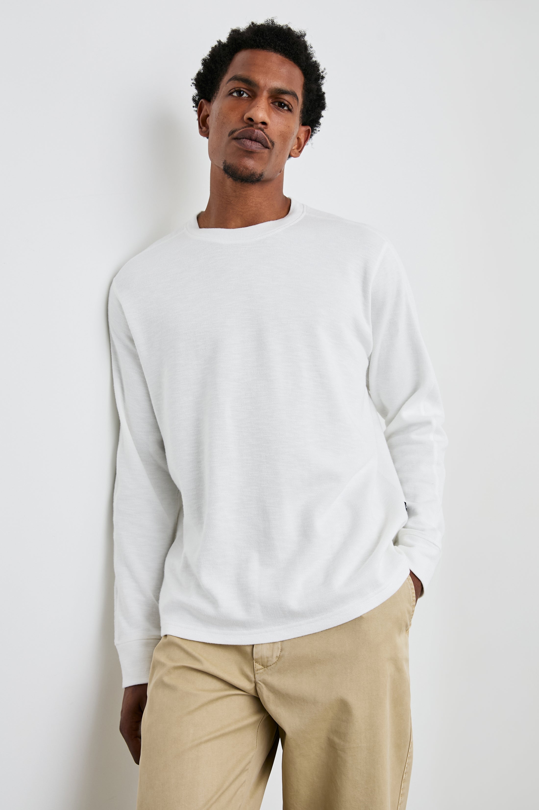 RHEESE LONG SLEEVE TEE - WHITECAP