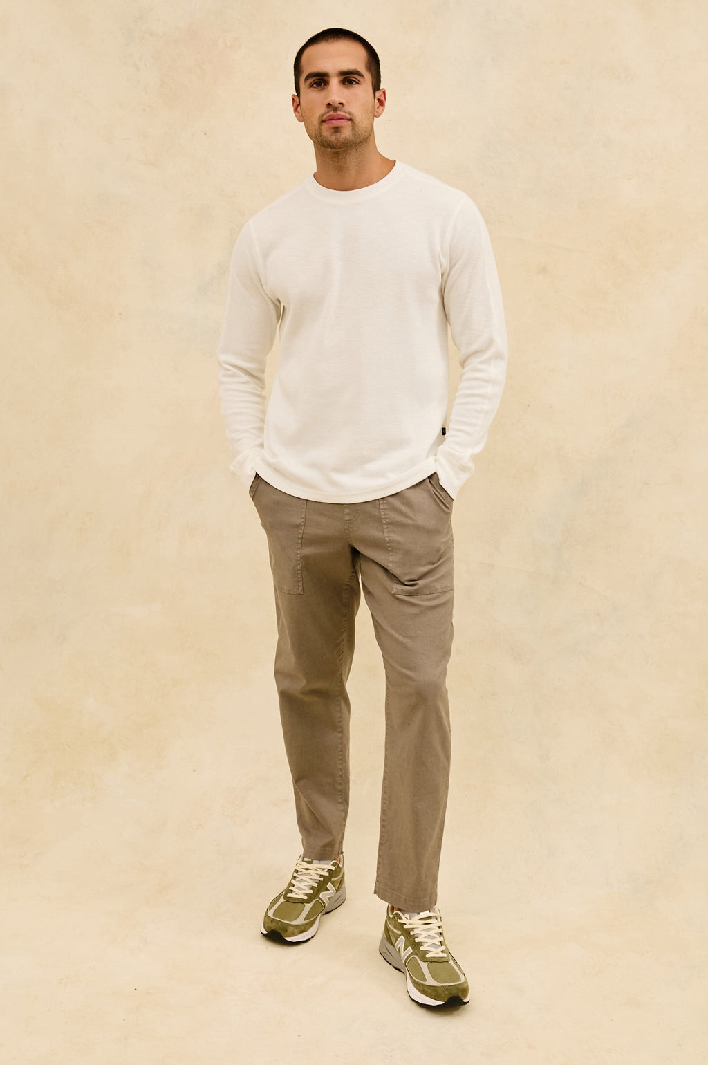 RHEESE LONG SLEEVE TEE - WHITECAP